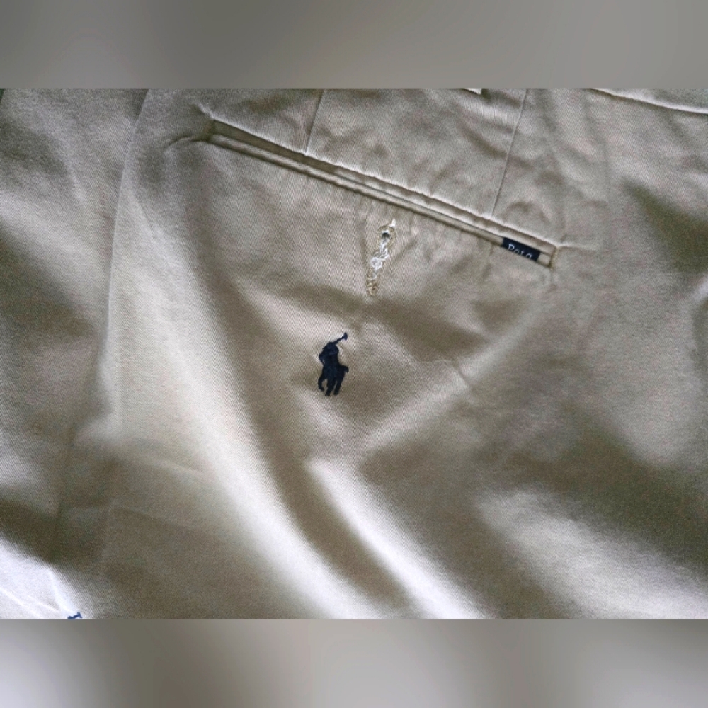 Polo Ralph Lauren ( Embroidered Pony ) Shorts size 42 Tan and Blue